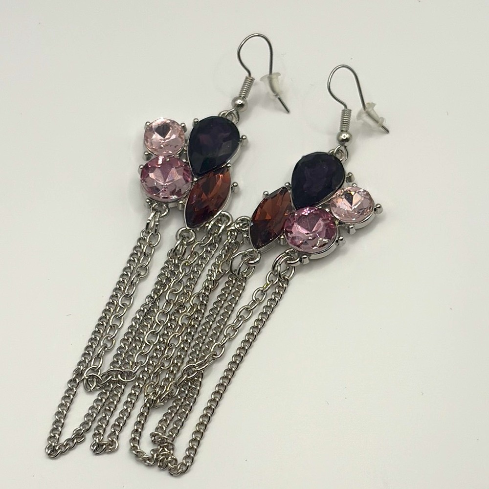 Paparazzi Silver and Pink Teardrop Earrings